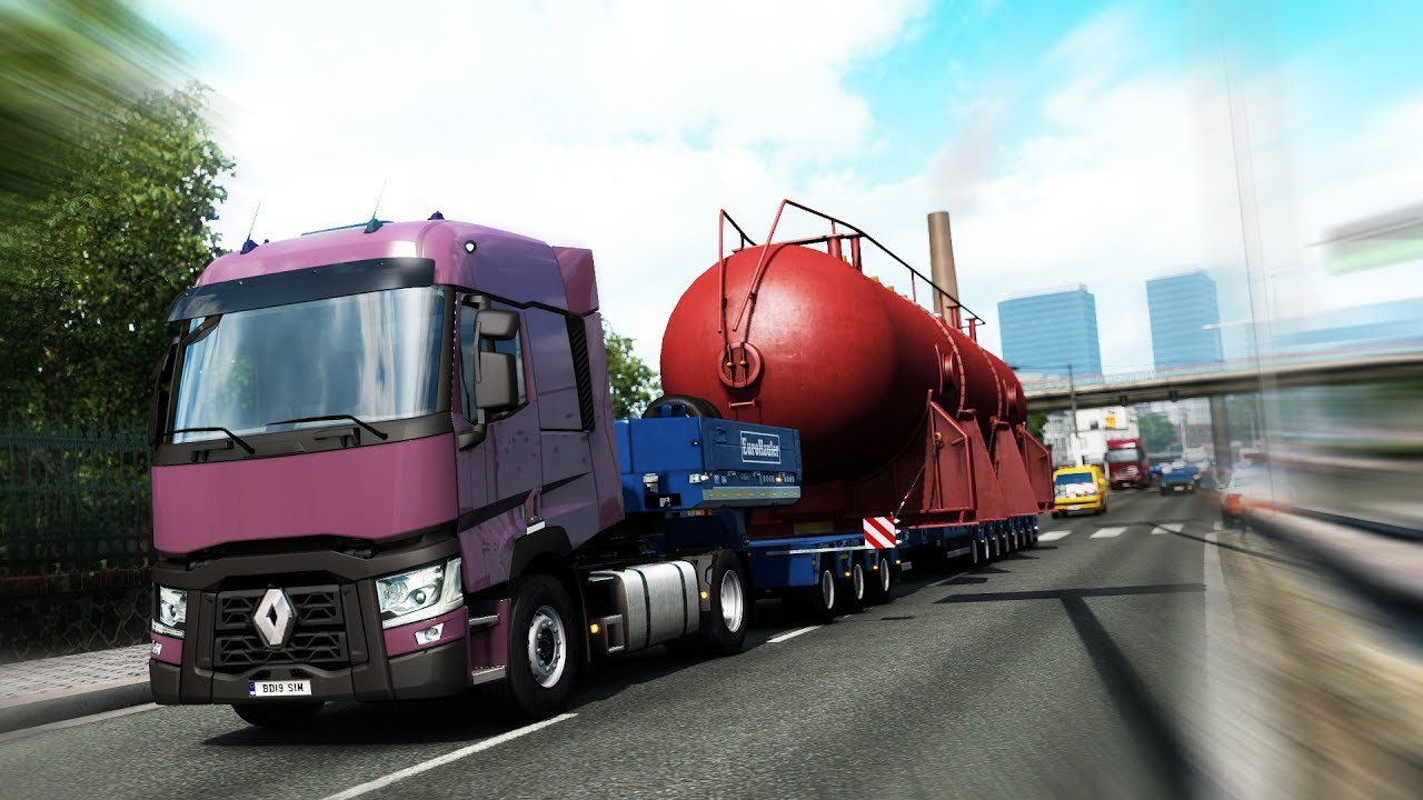 CHEAP TRUCK HEAVY TRAILER - 380HP RENAULT T vs 70T TRAILER [ETS2]