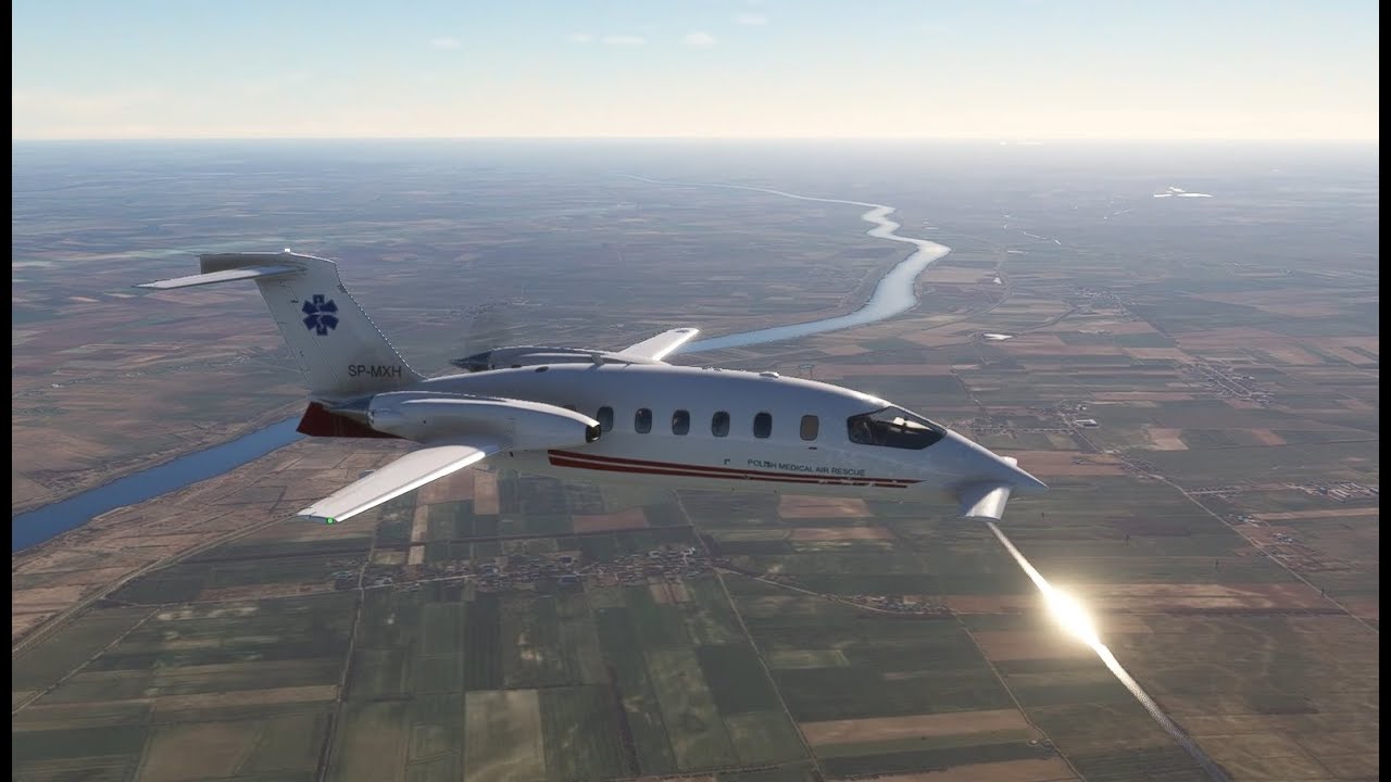 MSFS Piaggio P180 Avanti II Landing at Gdansk Airport (EPGD)