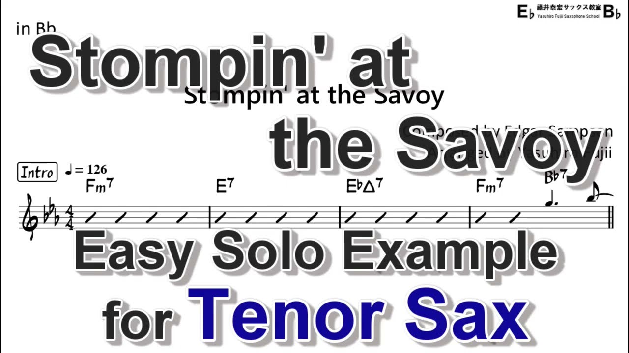 Stompin' at the Savoy - Easy Solo Example for Tenor Sax