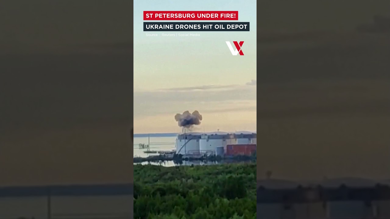 Blasts Smoke & Fire At St Petersburg Oil Terminal After Ukrainian Drone Strike | VERTEX