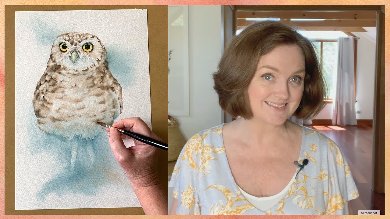 Wet on Wet Technique // Watercolor Owl