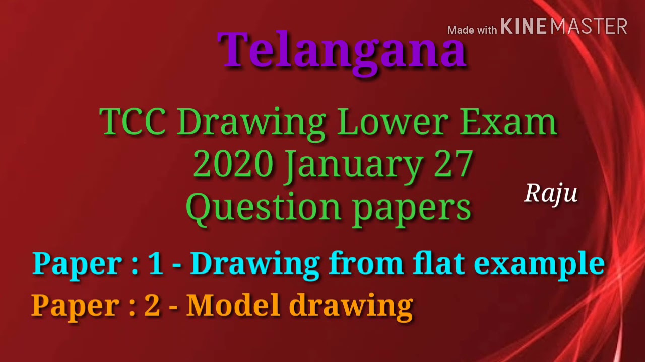 TCC drawing lower exam || Telangana || 2020 January 27 || Question papers || Raju ||