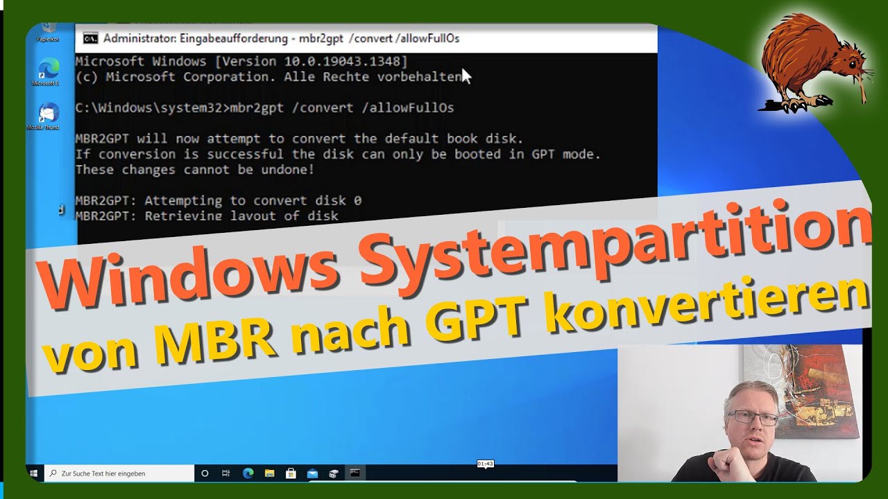 Windows: Systemdatentr&auml;ger von MBR nach GPT konvertieren