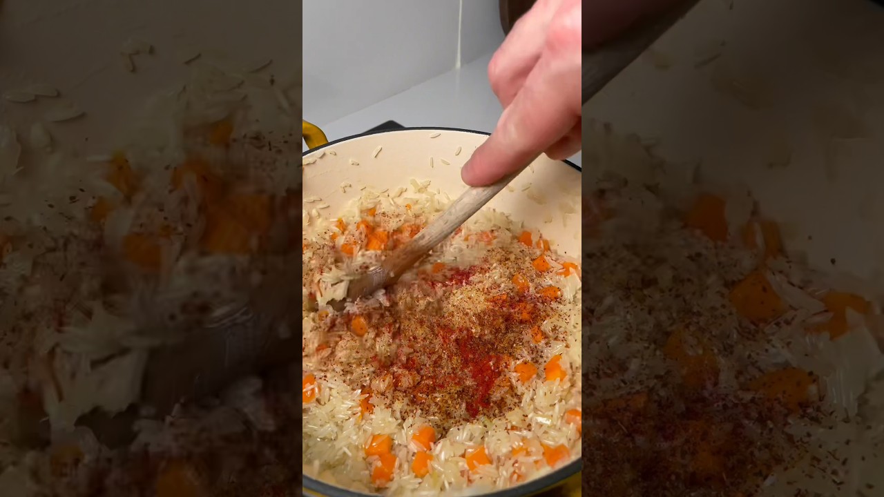 RIZ PILAF SAFRAN&Eacute; Part 1 🍚#riz #rizpilaf #rice #recette #recipe #recipes #cuisine