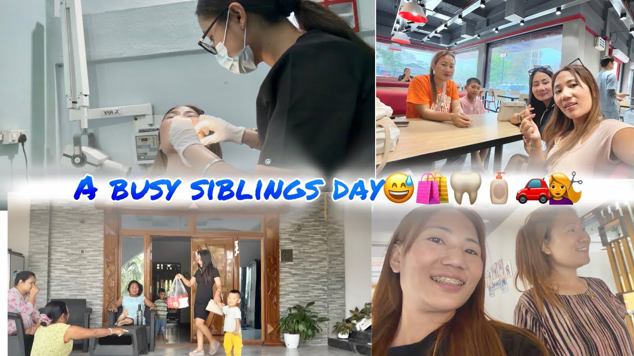 A bsy day with siblings 😊😇😄🛍️🦷💕🍝🍜🥤