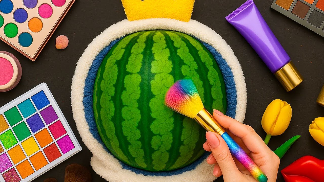 Satisfying Makeup ASMR on Watermelon #13