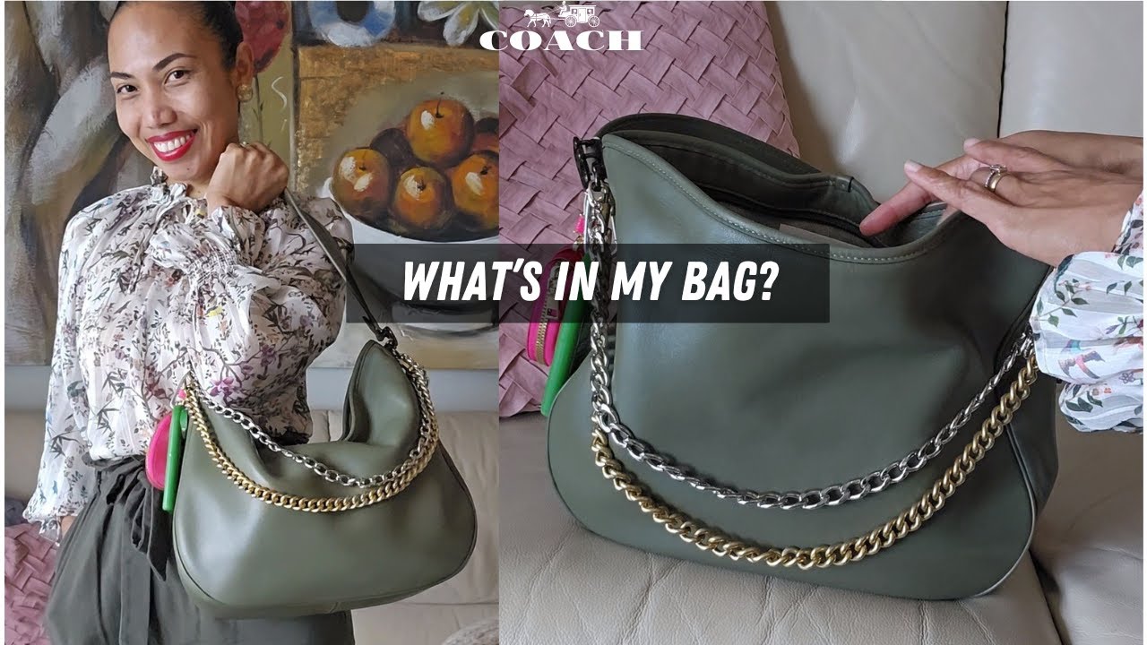 WHAT'S IN MY BAG? + 1 YEAR UPDATE & HOW I ACCESSORISE MY COACH SOFT TABBY HOBO?