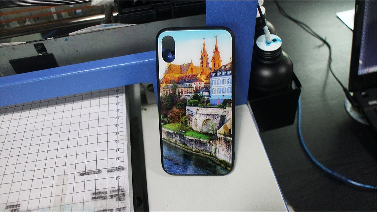 Printing on glass IPhoneX case with A4 format uv phone case printer