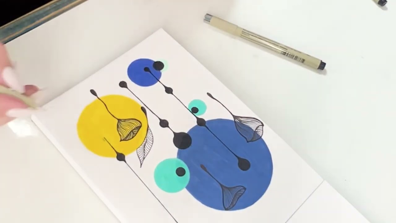 דודלינג עיגולים צבעוניים, צורות גיאומטריות ואלמנטים בוטניים - 7 דקות
