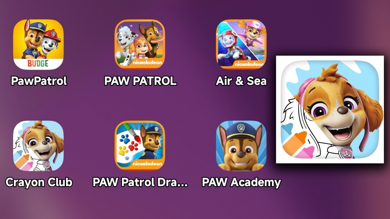 Crayon Club: Kolorowanka Psi Patrol - Kolorowanki z postaciami Psiego Patrolu - Kolorowanki - Gra...