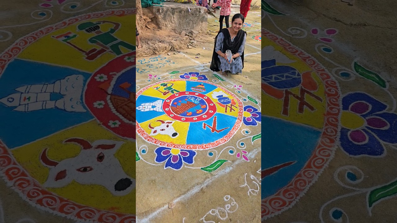 Won 1st prize in Rangoli Competition  #jaisriram #ayodhya theme rangoli #jaijawanjaikisan