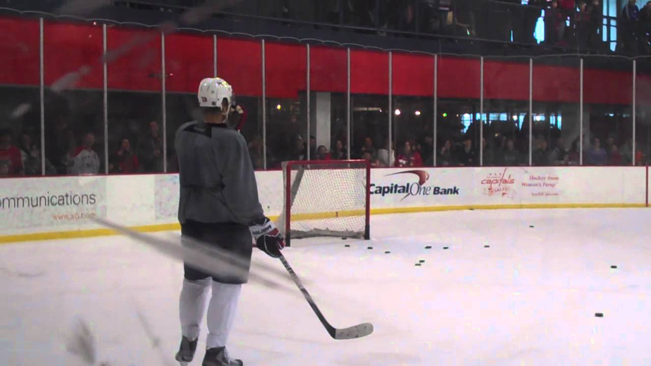 Troy Brouwer Messes with Alex Semin During Caps Practice