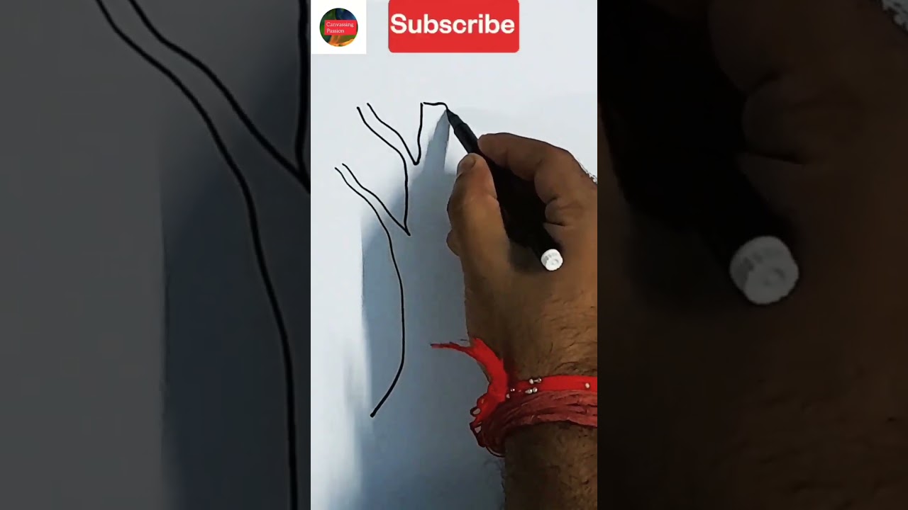 Draw a simple tree trunk using these simple steps #shorts #ashortaday Canvassing Passion