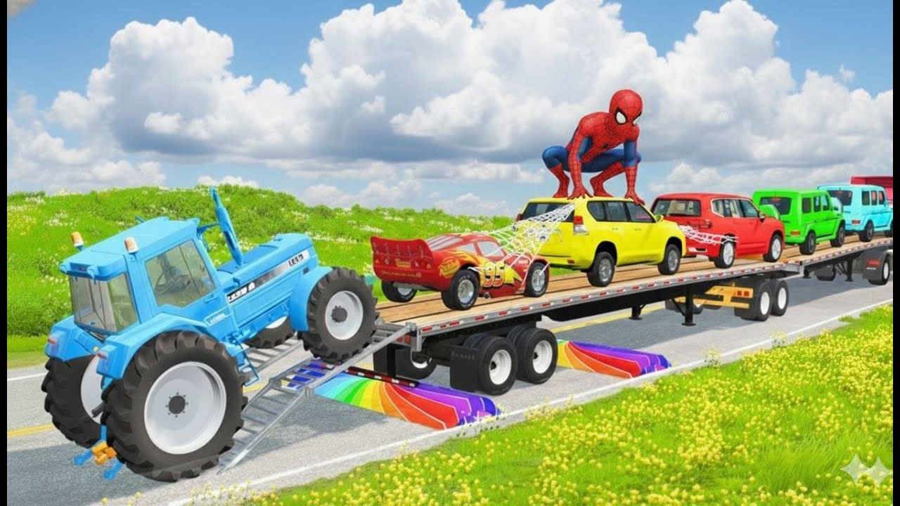 Flatbed Truck McQueen | Transportation with Truck - Pothole vs Car #63 | BeamNG.Drive Gameplay