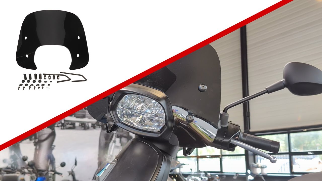 Windscherm glanszwart laag monteren | Vespa Sprint