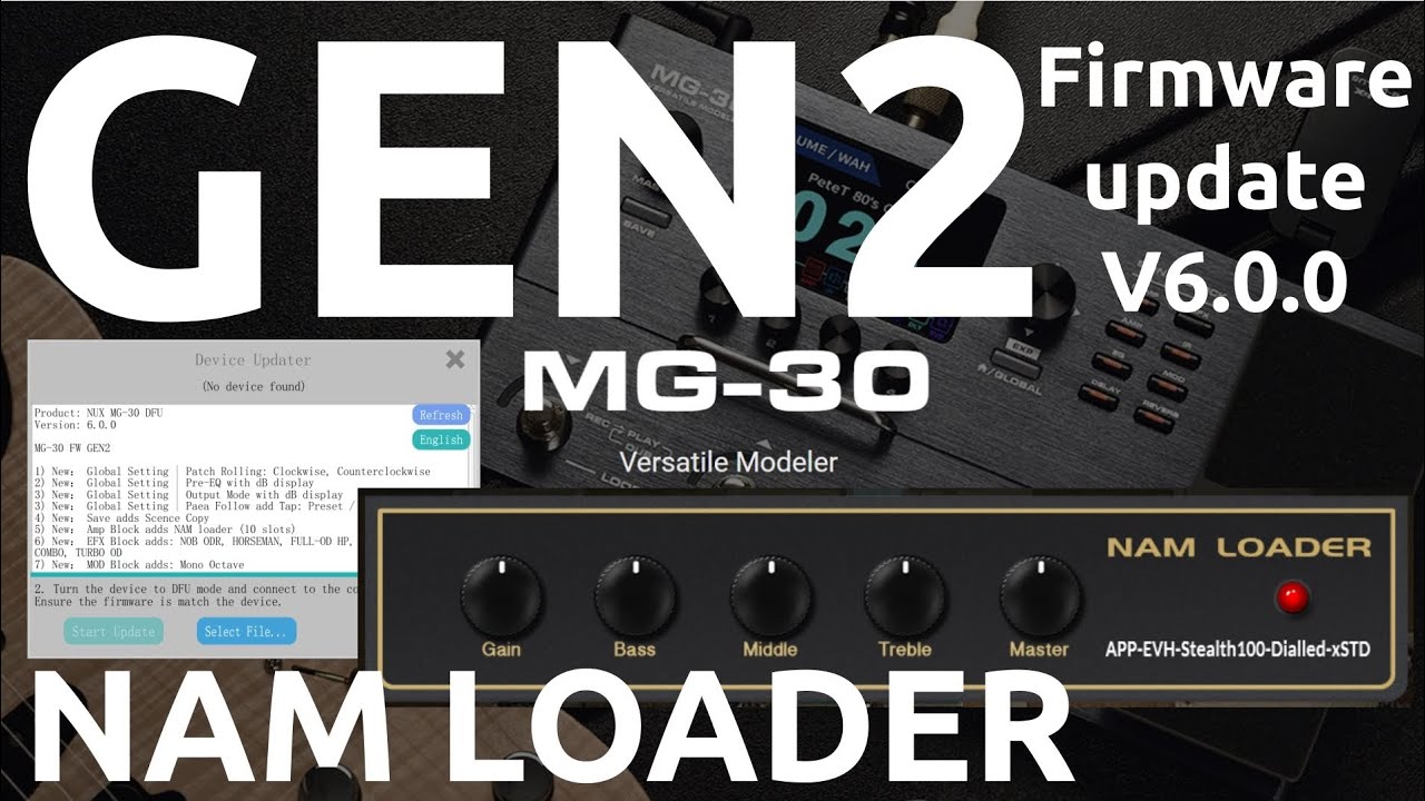 NUX MG-30 GEN2 v6 firmware NAM TEST Latency