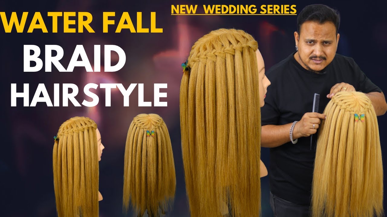 Lesson#4 How to make waterfall braid hairstyle / wedding hairstyle waterfall braid