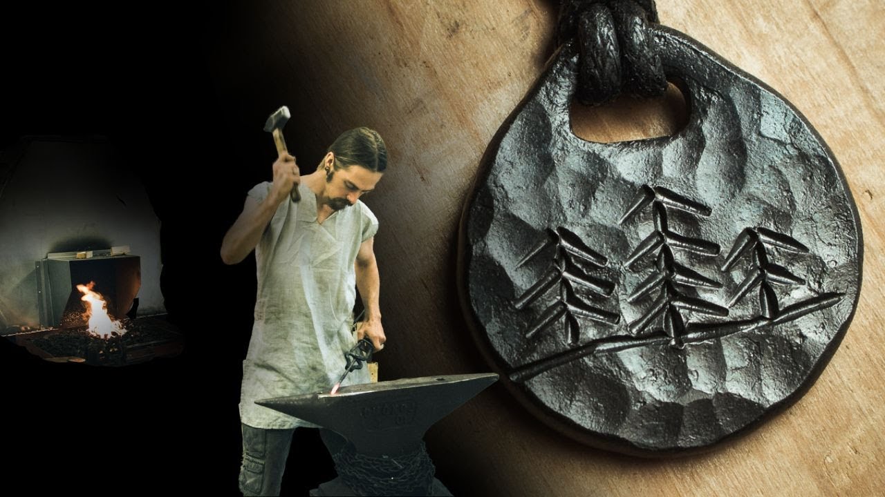 Forging a pendant with tree motif