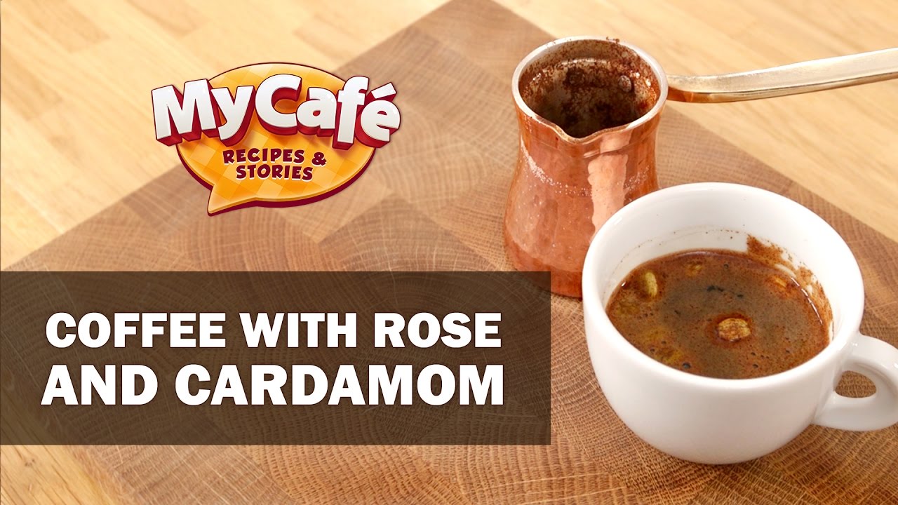 Coffee with Cardamom and Rose Water. Recipe from My Cafe and JS Barista Training Center