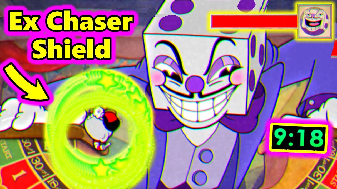 Cuphead + DLC - All Bosses Speedrun Using 1 Hit Ex Chaser Shield (Healthbars Included)