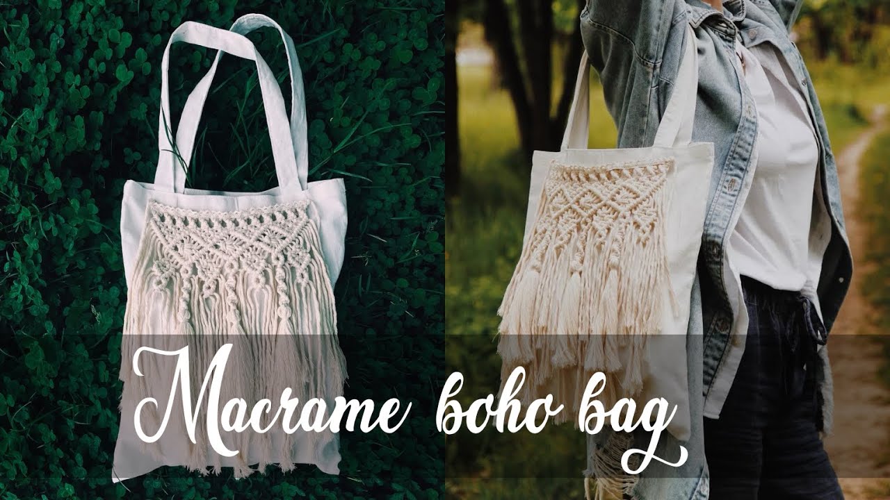 DIY: Tutorial Macrame boho bag / macrame patch