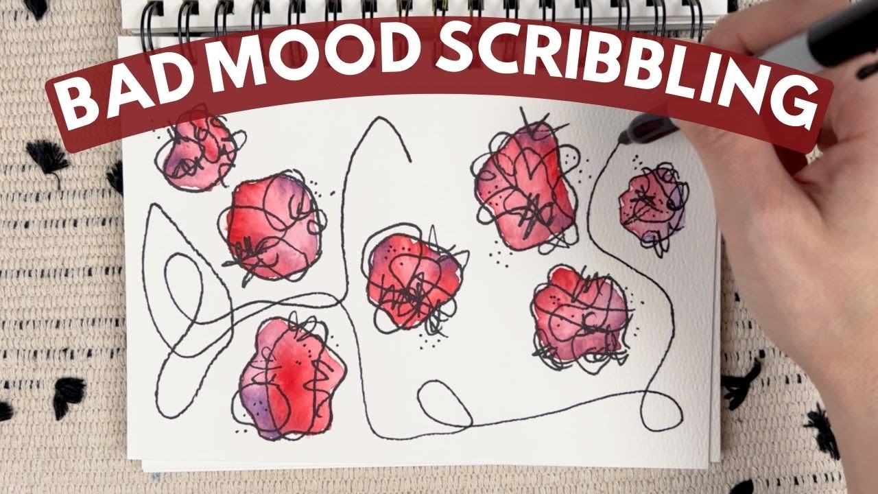Bad Mood Art Meditation | Watercolor Blobs & Marker Scribbles