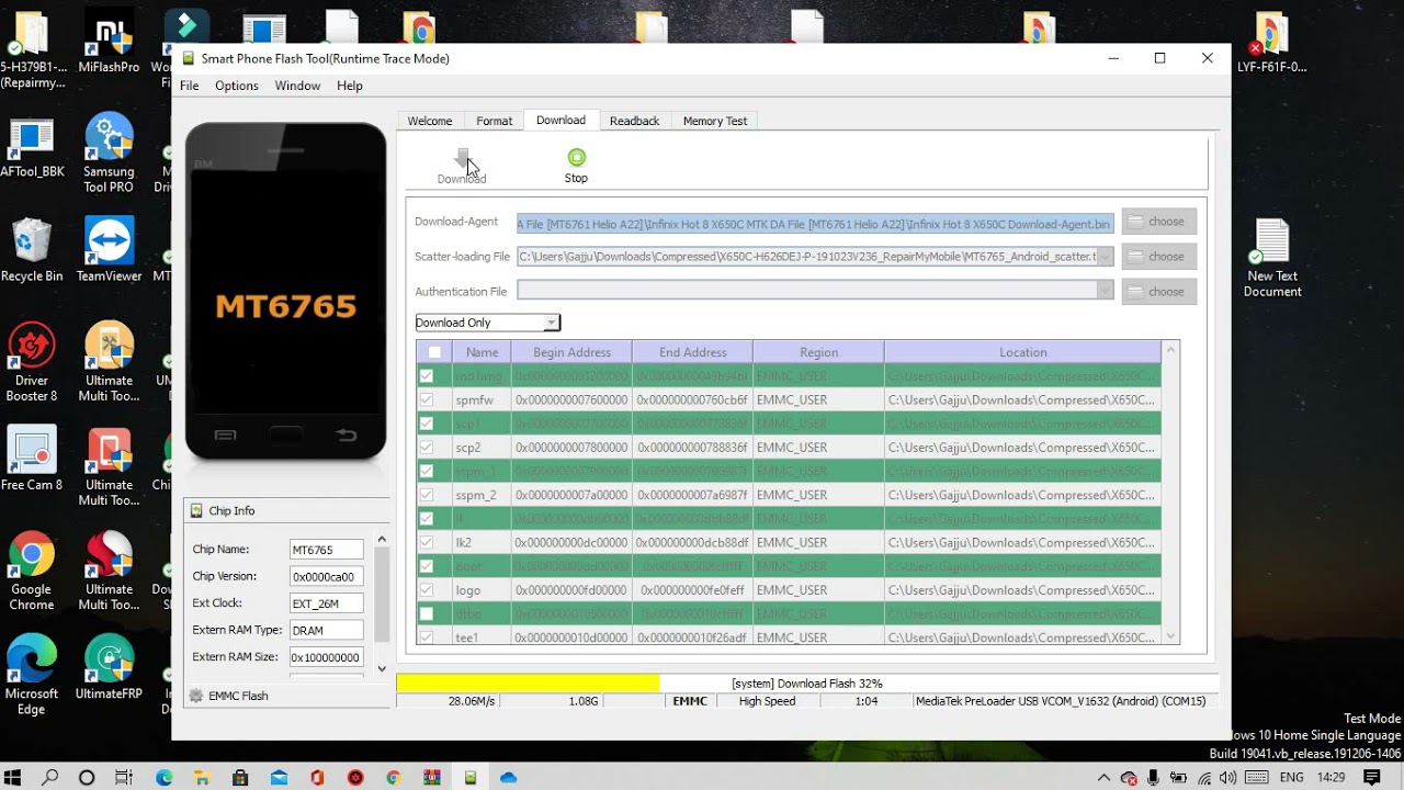 infinix hot8 x650c dead after flash by sp tool