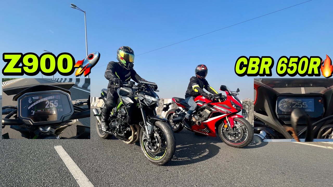 KAWASAKI Z900 BS6 vs HONDA CBR 650R | Both with FULL SYSTEM EXHAUST💥 | Race till their potential