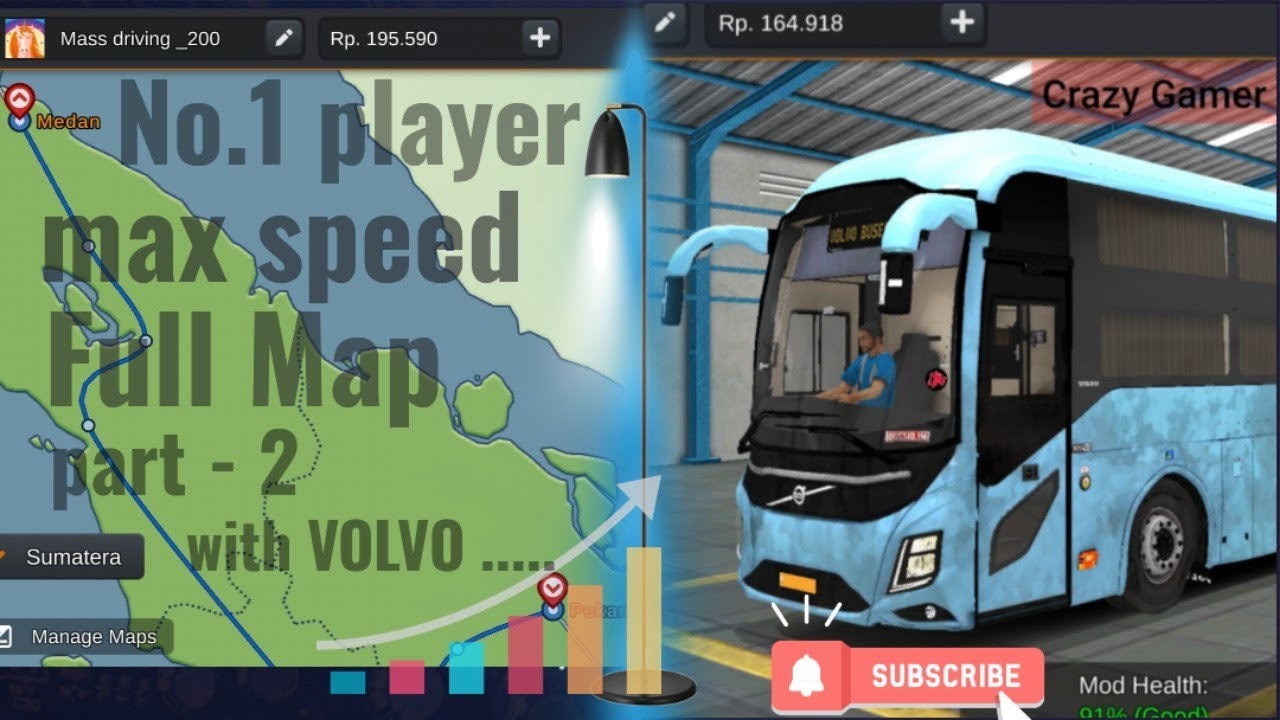 Part -- 2 Volvo bus🚛 driving Full Map tour #bus #games #bussid #driving 