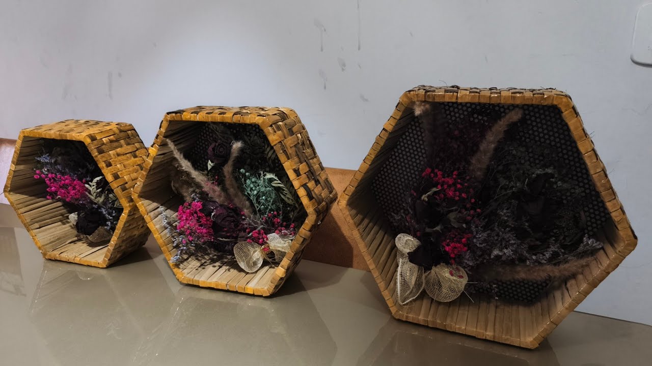 #diy Quadro com flores desindratada e fibras naturais 