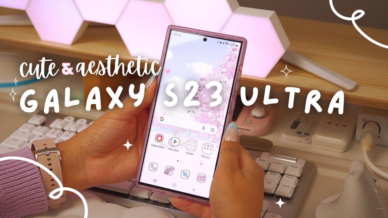 Что на моём лавандовом Galaxy S23 Ultra 🍰 Как я делаю его милым и эстетичным🌺