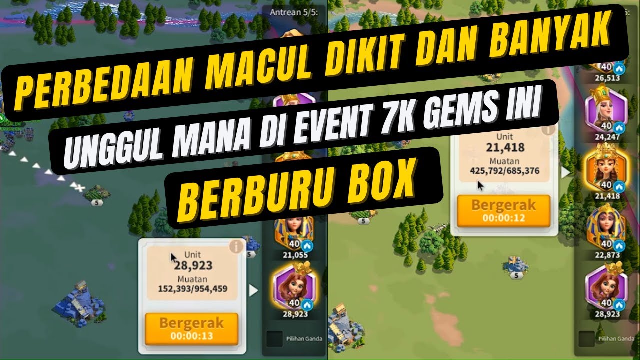 cara cepat up level event 7 ribu gems sambil riset box dari macul seberapa banyak kah