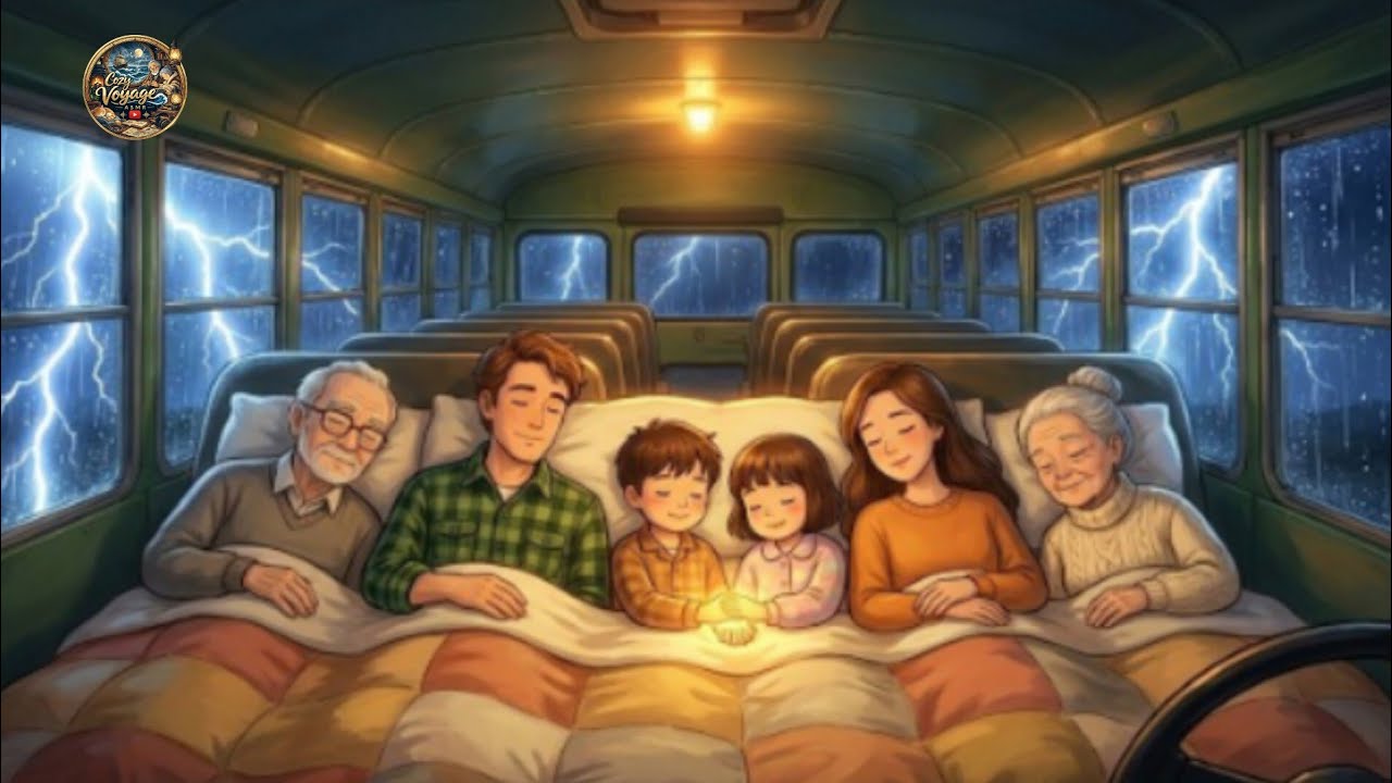 Stormy Night on a Cozy Ship Cabin 🌊 Rain, Ocean Waves & Fireplace Sounds for Deep Sleep