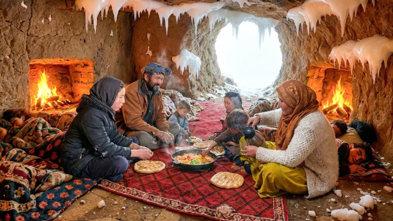 Surviving Cave Life in -30°C | Traditional Afghan Breakfast in Freezing Snow