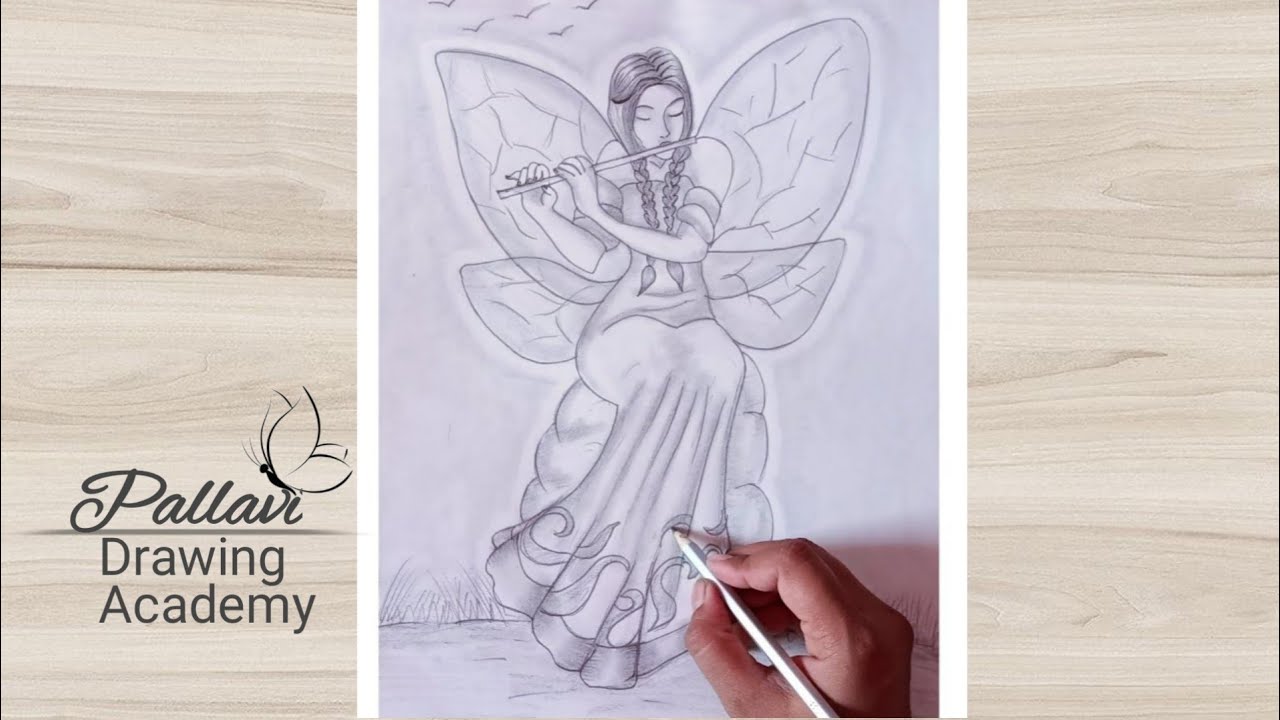How to draw a beautiful fairy/ princess girl | Pallavi Drawing Academy |