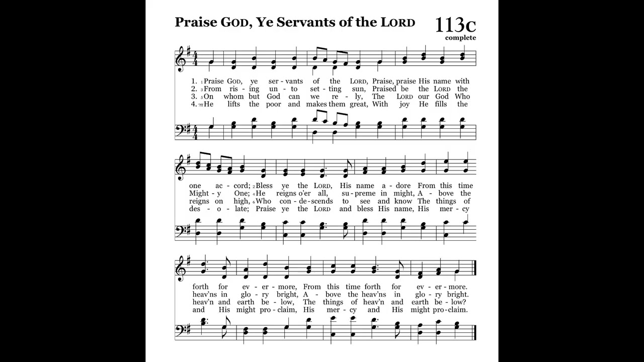 Praise God, Ye Servants of the Lord (Andre) 2024 Psalter 113C