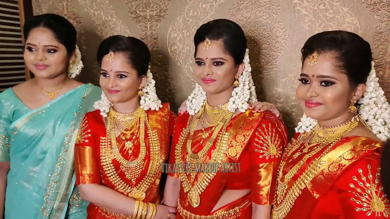 പഞ്ചരത്‌നങ്ങളില്‍ 3 പേർക്കു ഗുരുവായൂർകണ്ണനു മുന്നില്‍ മാംഗല്യം #makeup  viral #vikasvksmakeupartist