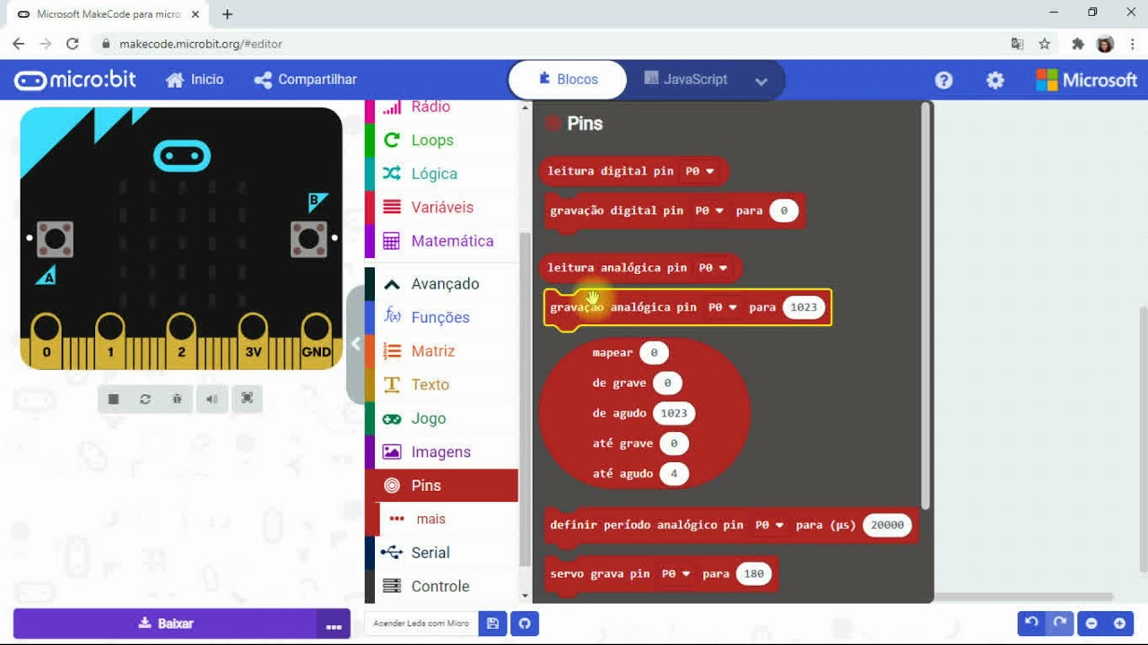 Atividade 09: LED's com Micro:bit