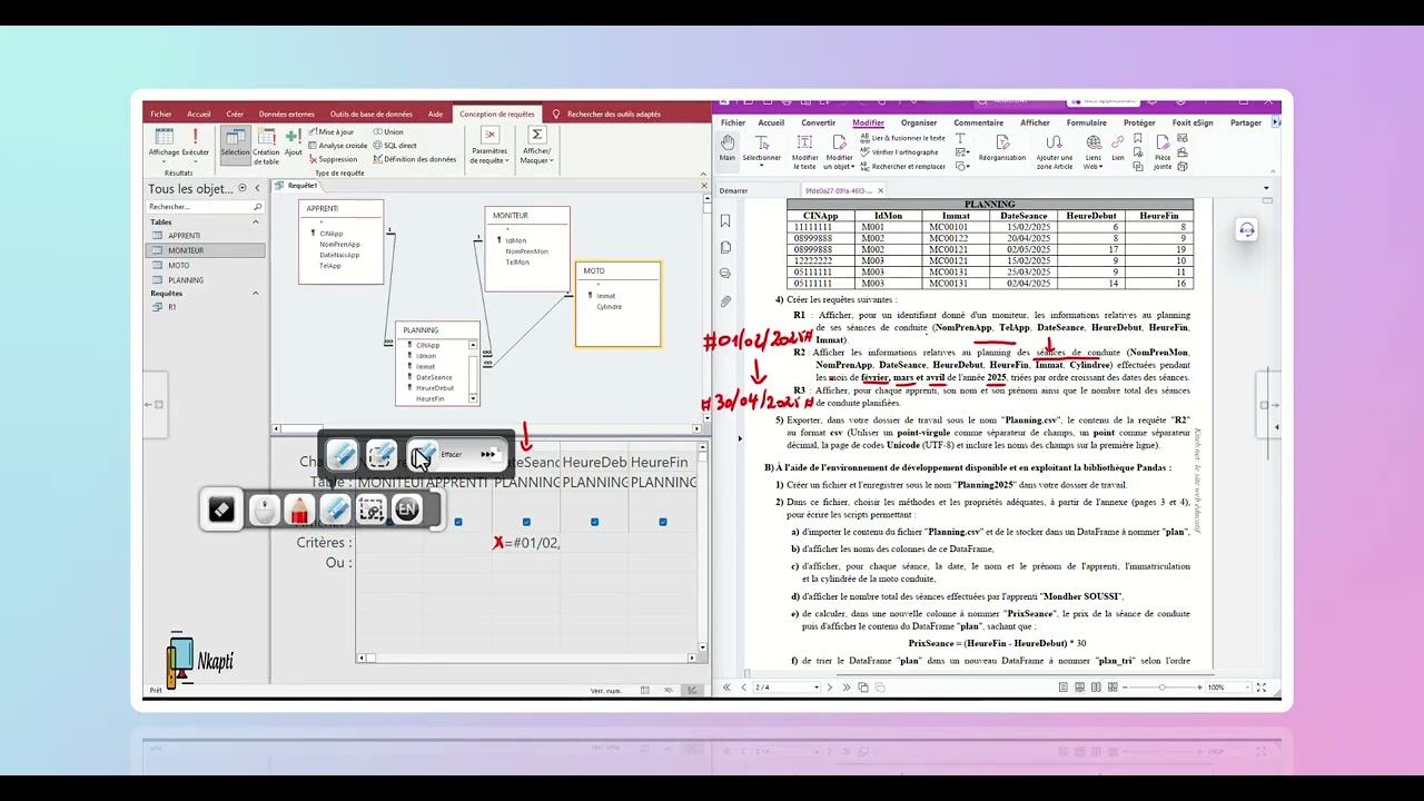 BAC Eco Informatique (bac2025)_partie A:Q3+4)REMPLISSAGE + REQUETES