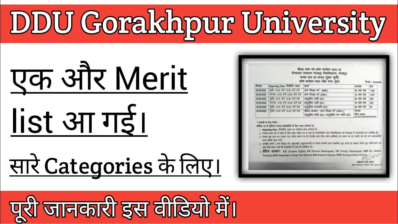 DDU Cutoff list 2022 | एक और cutoff list आ गई सारे Categories के लिए। #ddu