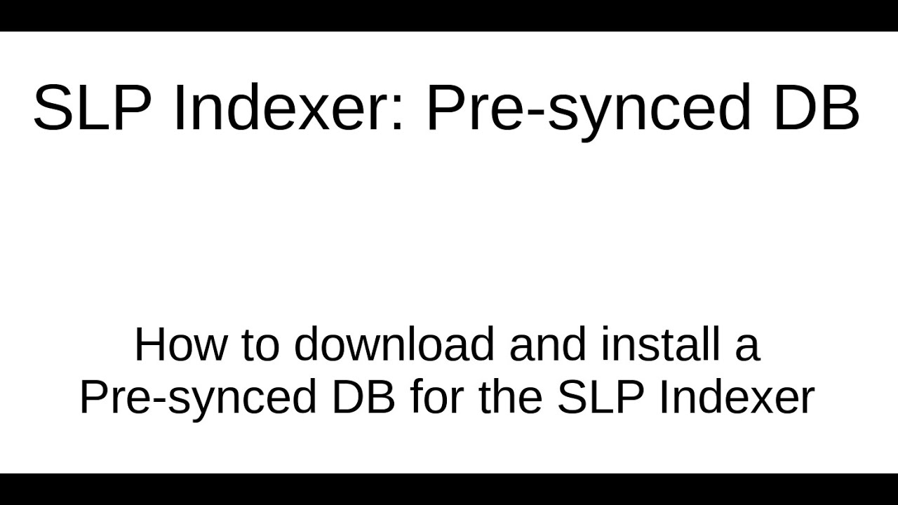 SLP Token Indexer - DB Download