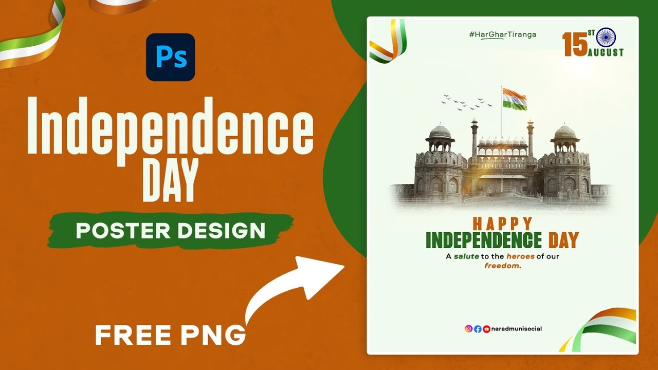 15 August Poster Design In Photoshop 2026 | Independence Day 2026 Poster Design In Photoshop