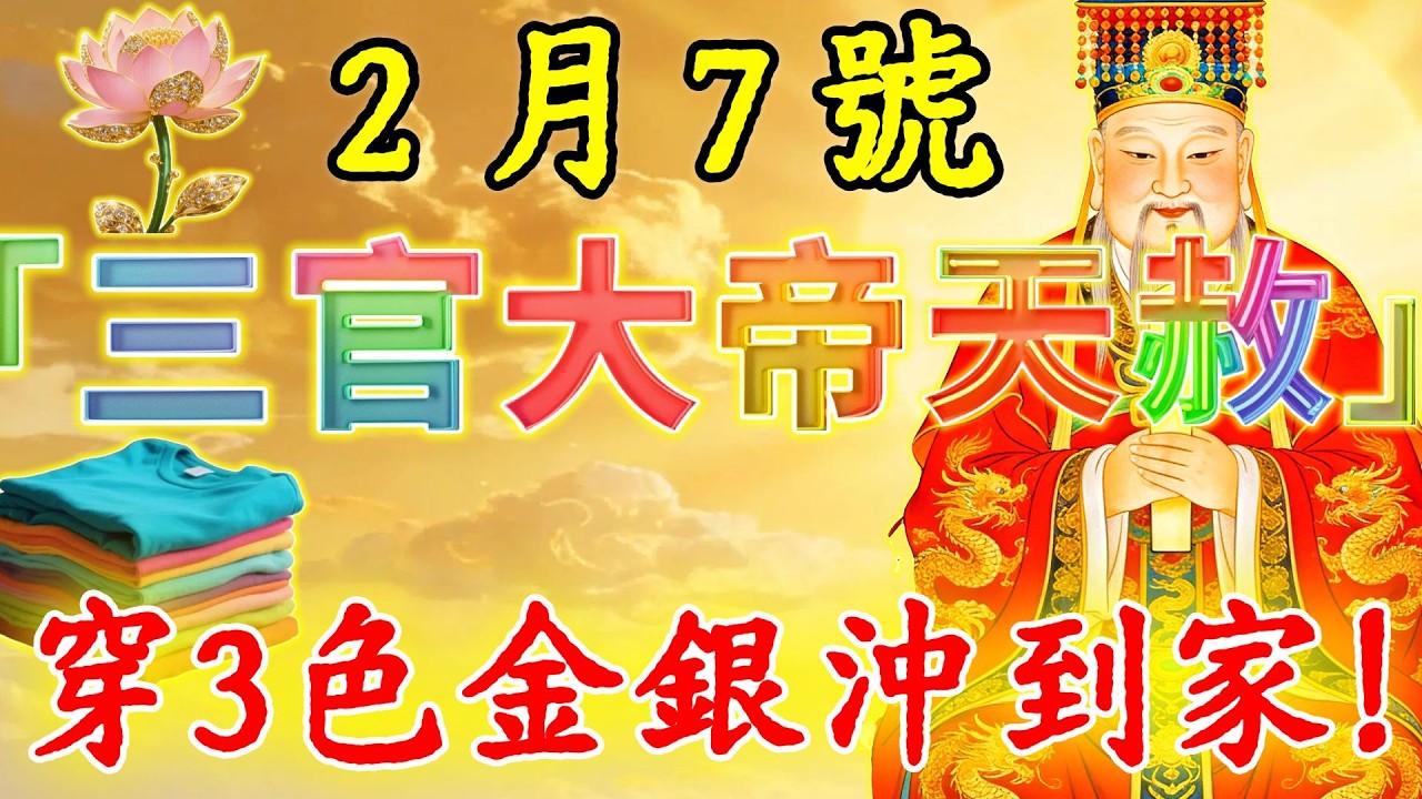 “最後機會、錯過無歸”！2 月 7 號，臘月二十，「三官大帝天赦」，大吉來襲！起床後馬上換3色衣服，保妳正財橫財大爆發，再倒黴都能逆天改命！#佛陀#佛學#佛教#禪修#佛法智慧#佛教故事#佛教文化
