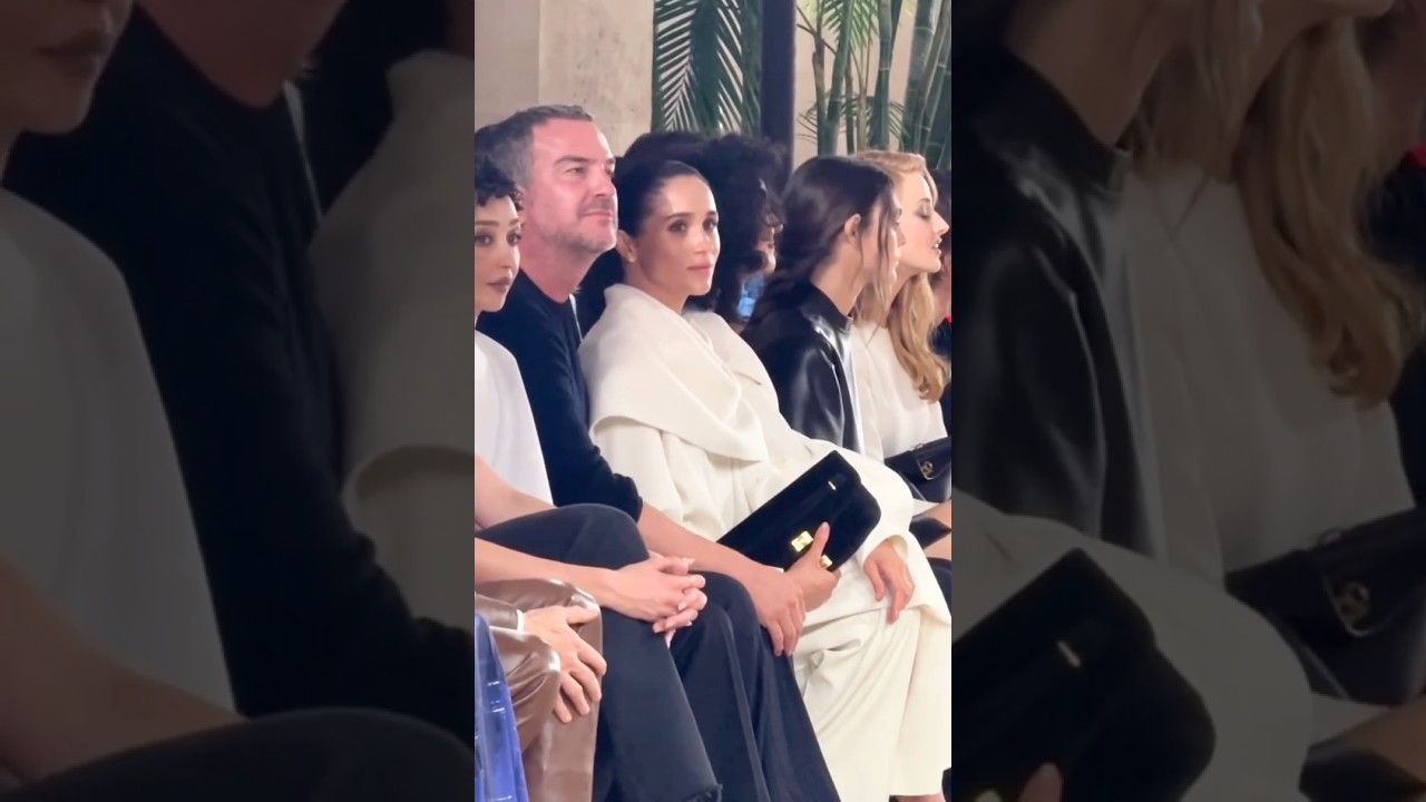 MEGHAN MARKLE at the Balenciaga show during Paris Fashion Week #meghan #parisfashionweek #royalnews.