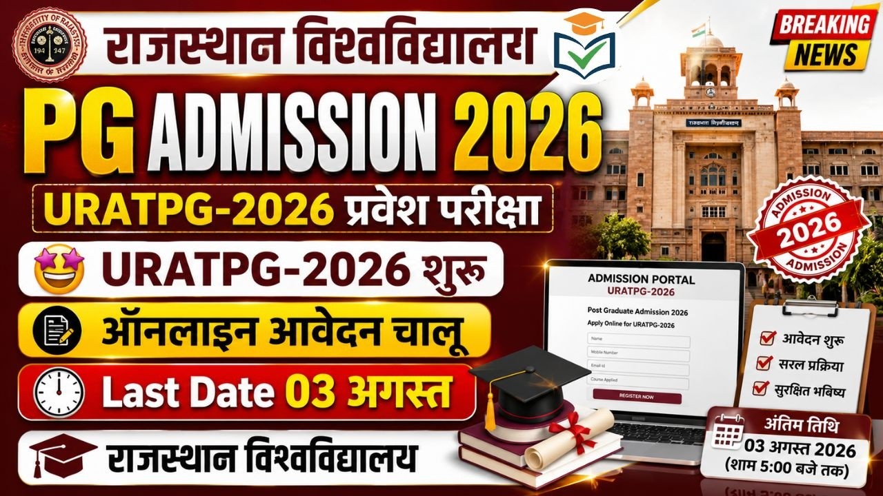 Rajasthan University PG Admission 2026 URATPG 2026 Application Form Started #uratpg #admissionform