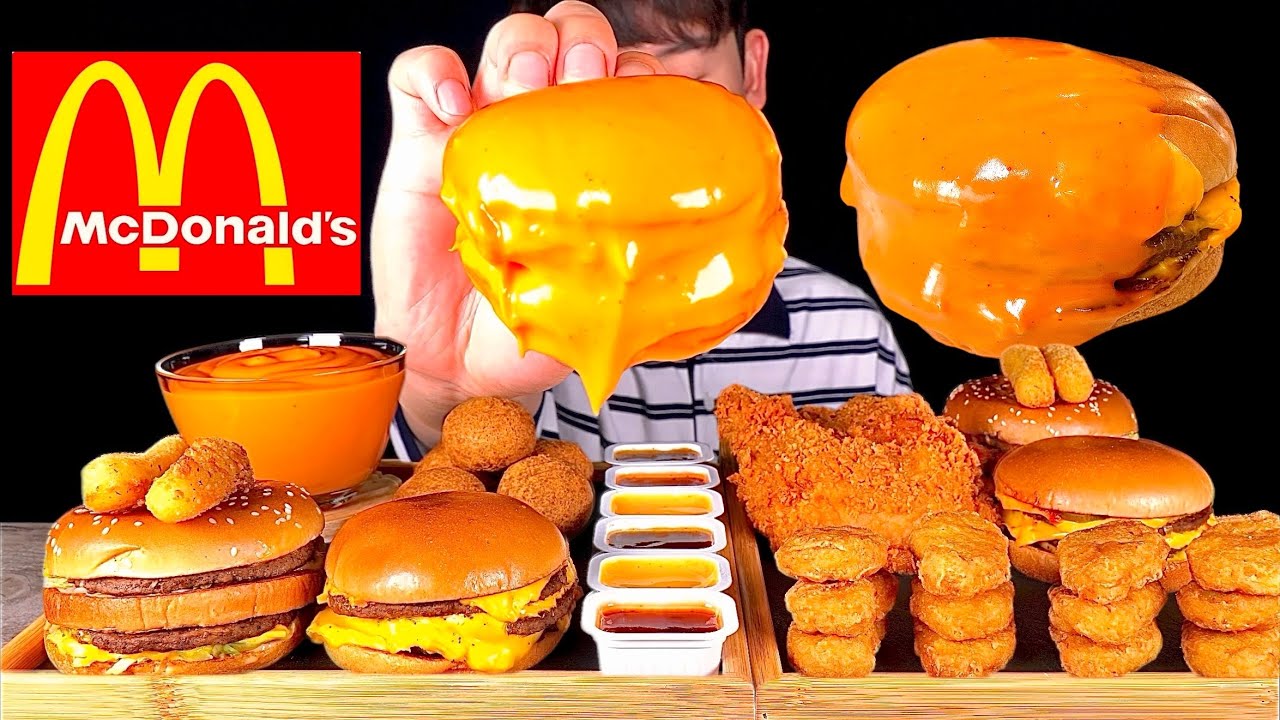 ASMR 맥도날드 트리플치즈버거 빅맥🍔맥너겟 통다리치킨 먹방! McDonald’s Cheese Burger BigMac With Nuggets Cheese Stick MuKBang