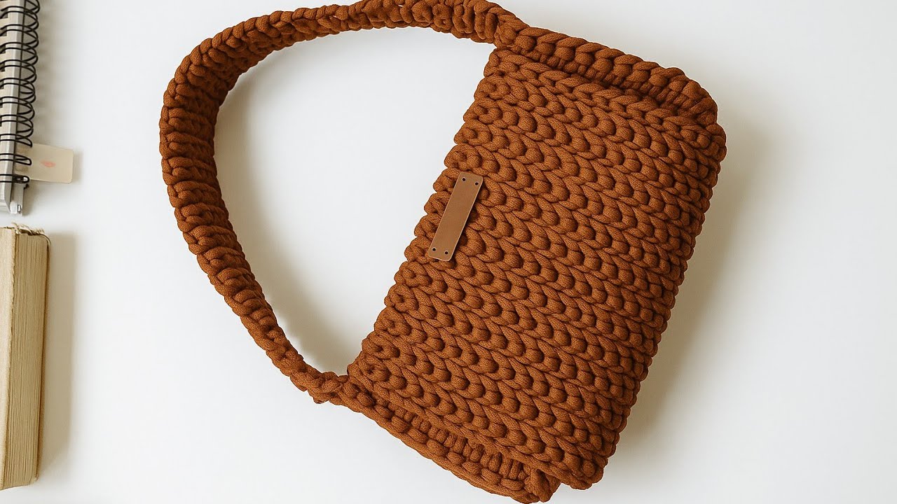 BOLSA DE OMBRO DE CROCHÊ COM FIO DE MALHA | INICIANTE CONSEGUE FAZER!