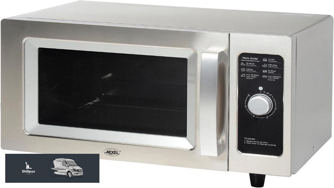 NEXEL Commercial Microwave Oven 0.9 Cu. Ft. 1000 Watts Dial Control Stainless
