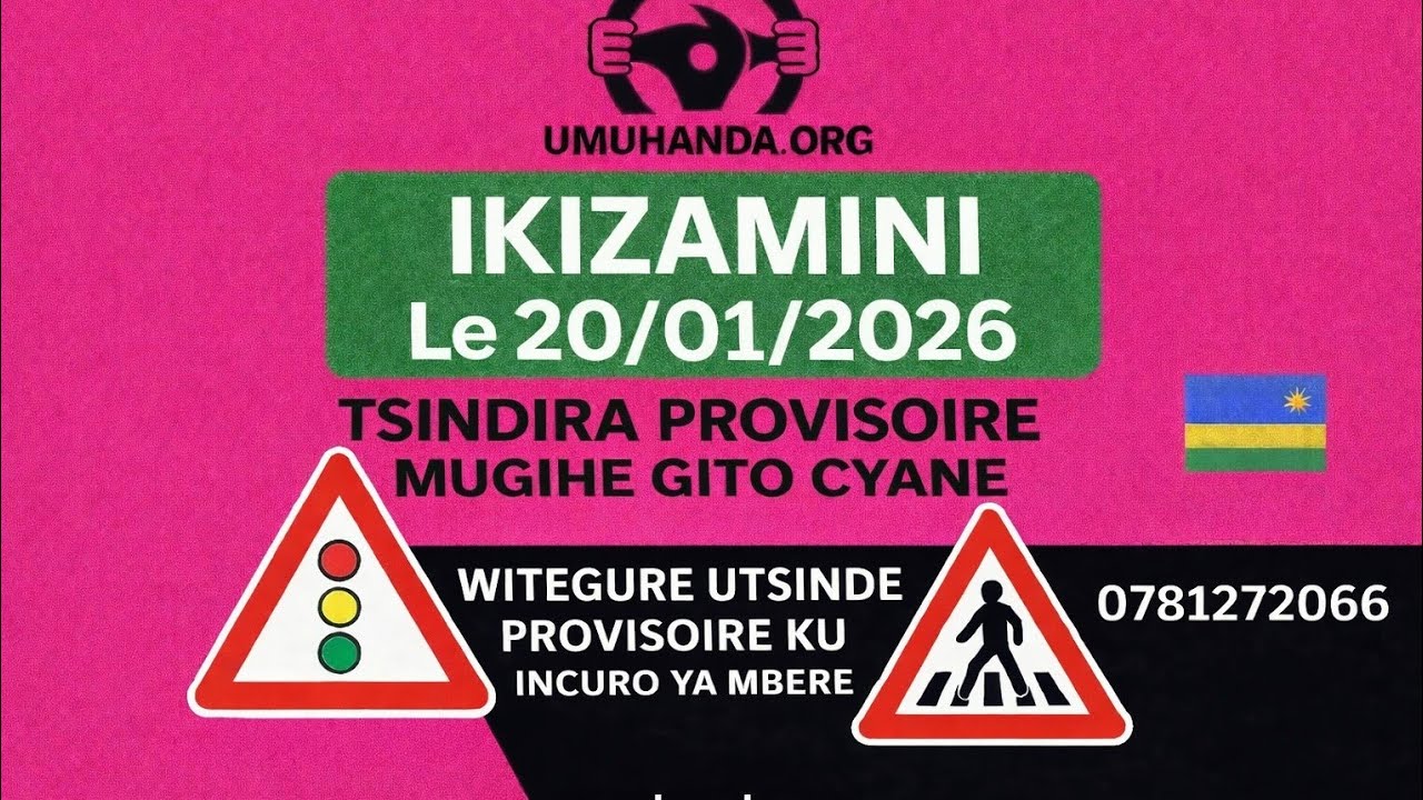 🚦 IKIZAMINI 20/01/2026 | Amategeko y’Umuhanda | Ibibazo 20 n’Ibisubizo | Tsindira Provisoire vuba