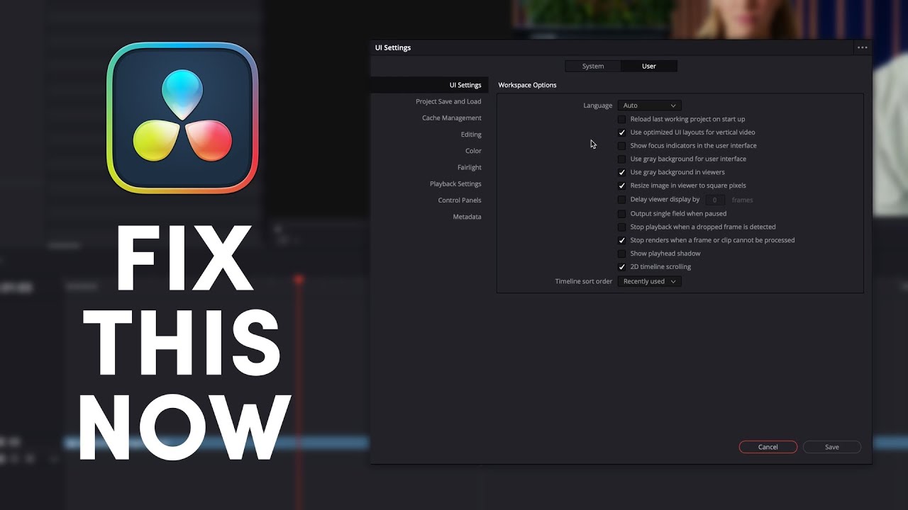 My MUST CHANGE DaVinci Resolve Settings (Pro Tips)
